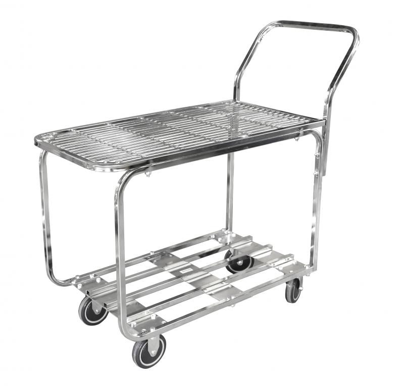 Chrome Stocking Cart with Mesh Top